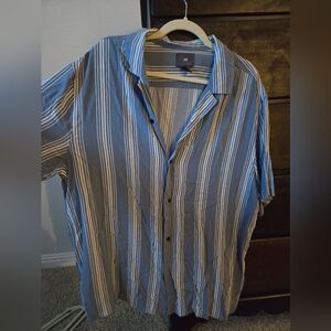 H&M blue and white stripped shirt